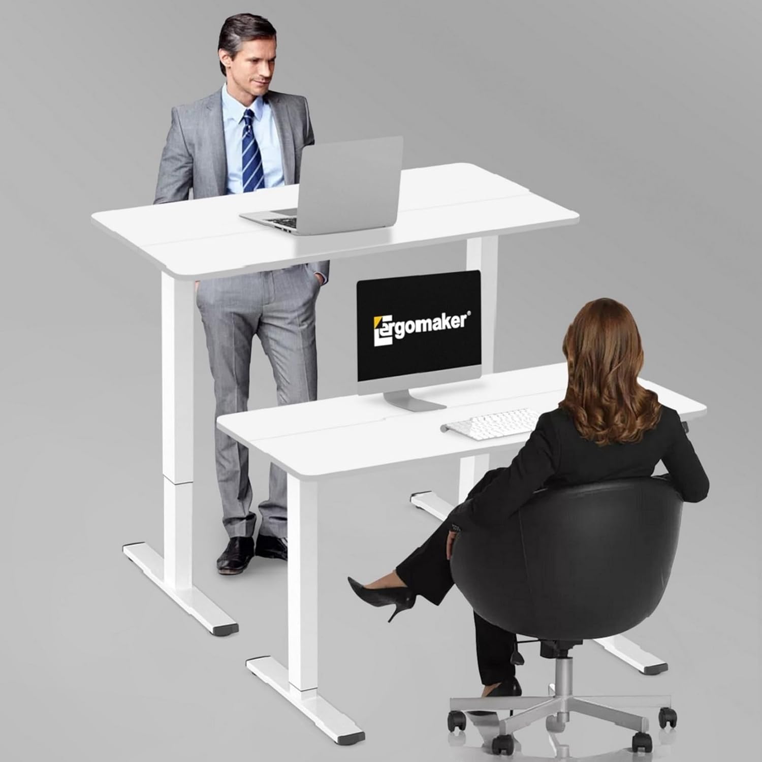 Electric Height Adjustable Desk Table 140CM (White)