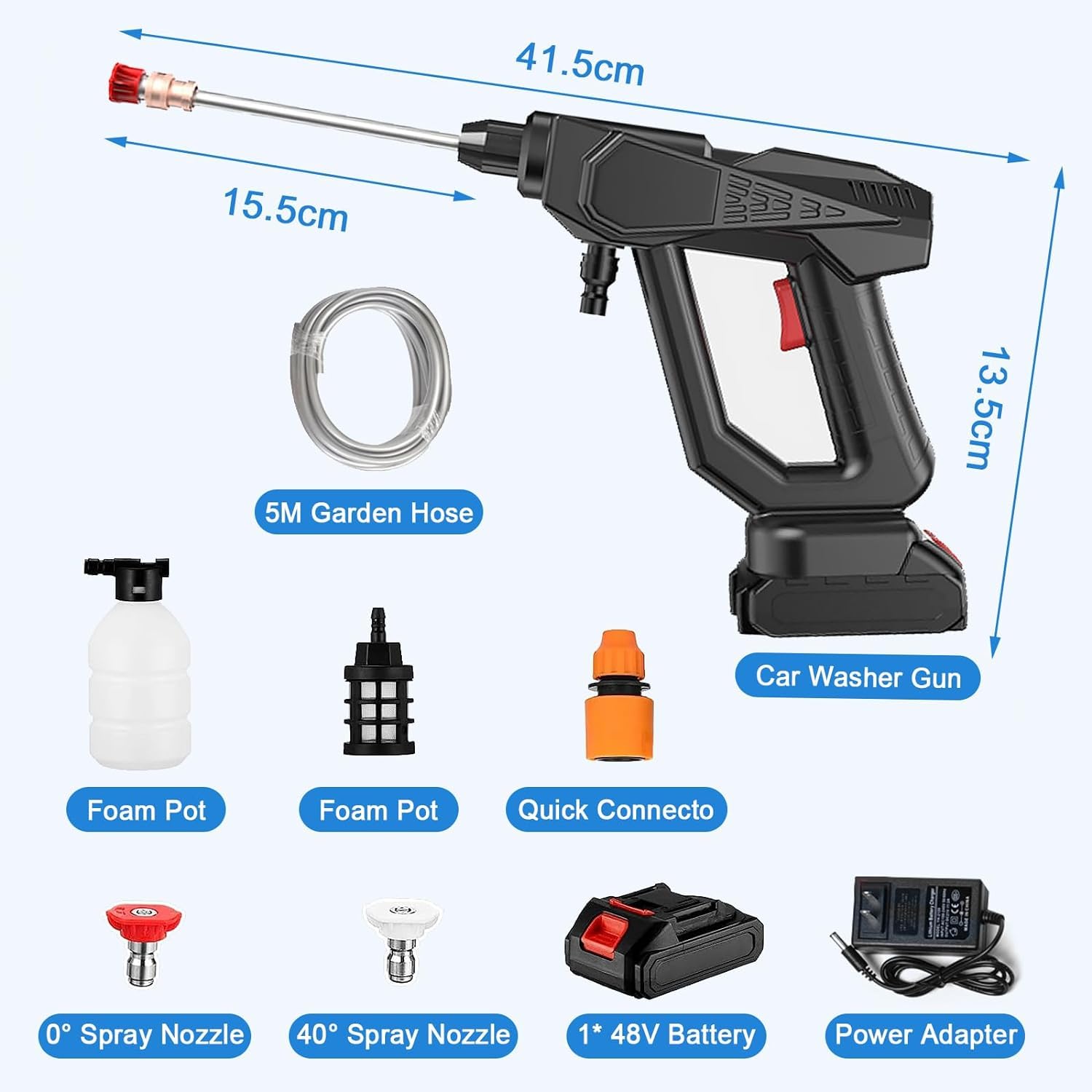 Cordless Portable High Pressure Washer, High Pressure Washer, Handheld High Pressure Car Washer Gun