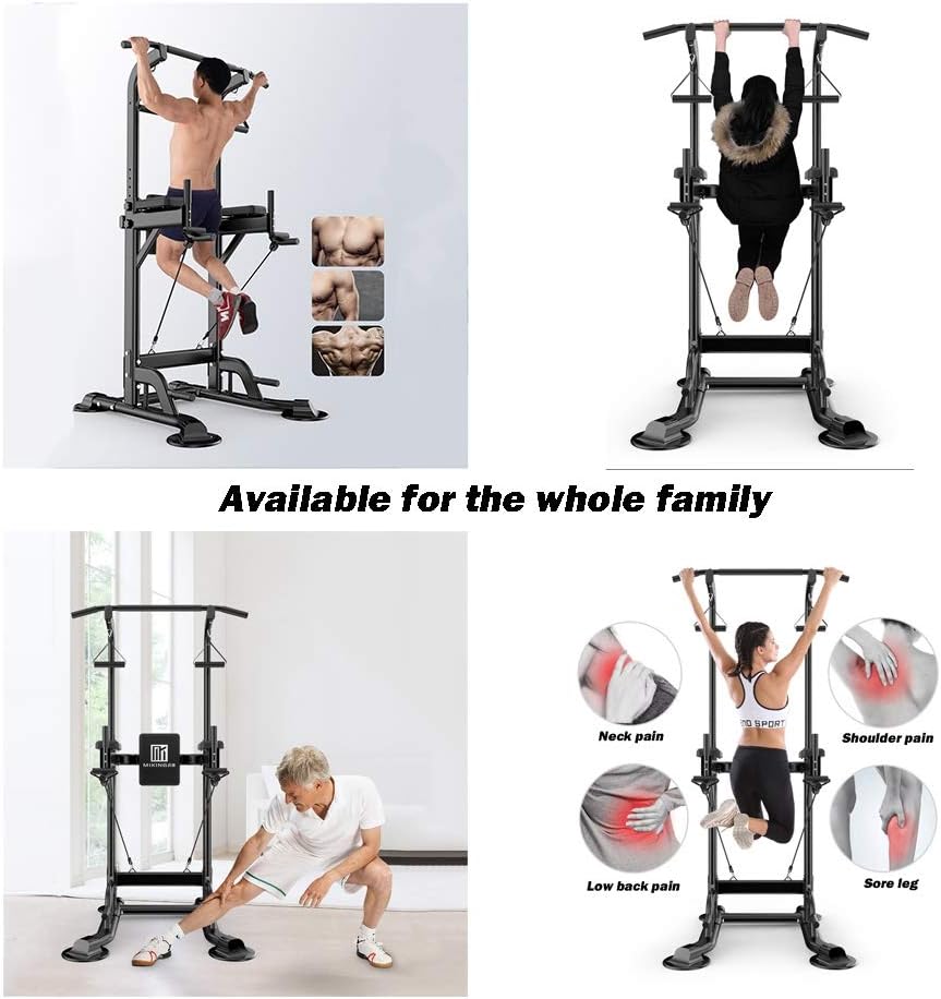 Power Tower Home Gym Adjustable Height Chin Pull Up Bar
