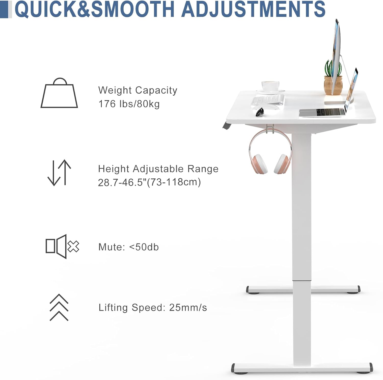 Electric Height Adjustable Desk Table 120CM