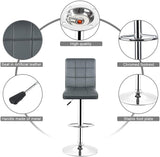 Height Adjustable Bar Stool PU Leather Bar Stools