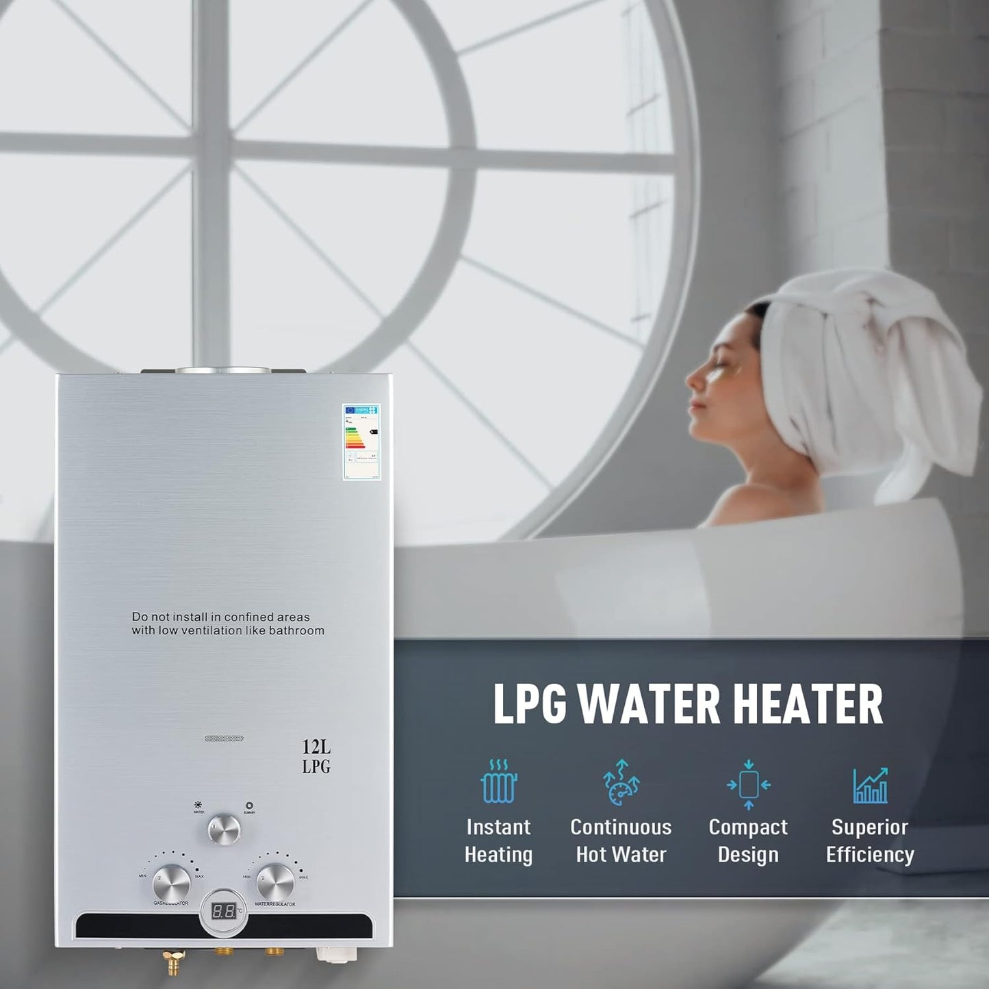 Gas Water Heating with Pump 12L