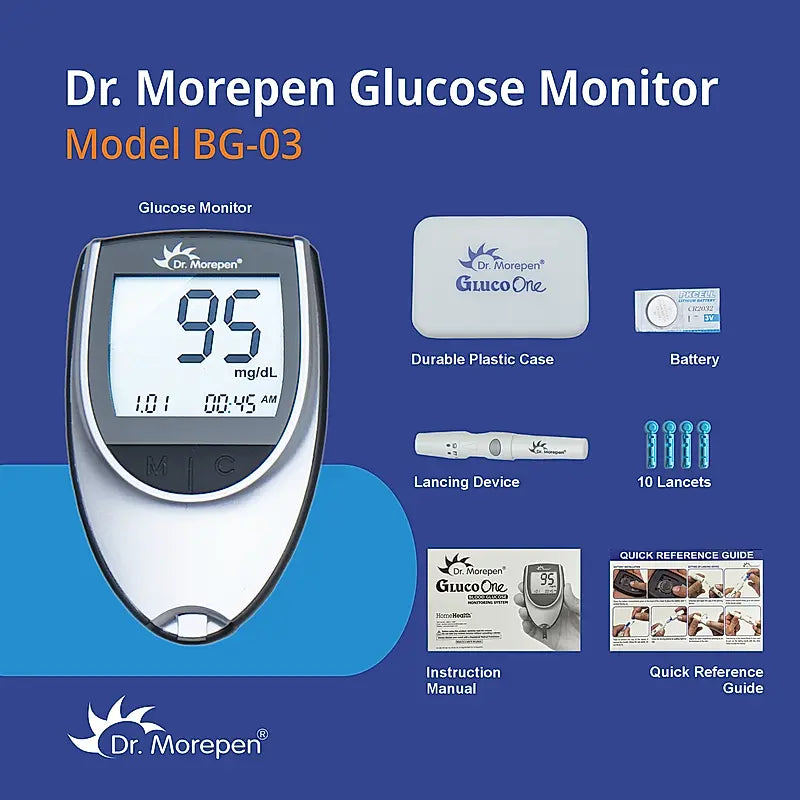 Dr. Morepen BG-03 Gluco One Glucometer Combo, 50 Strips