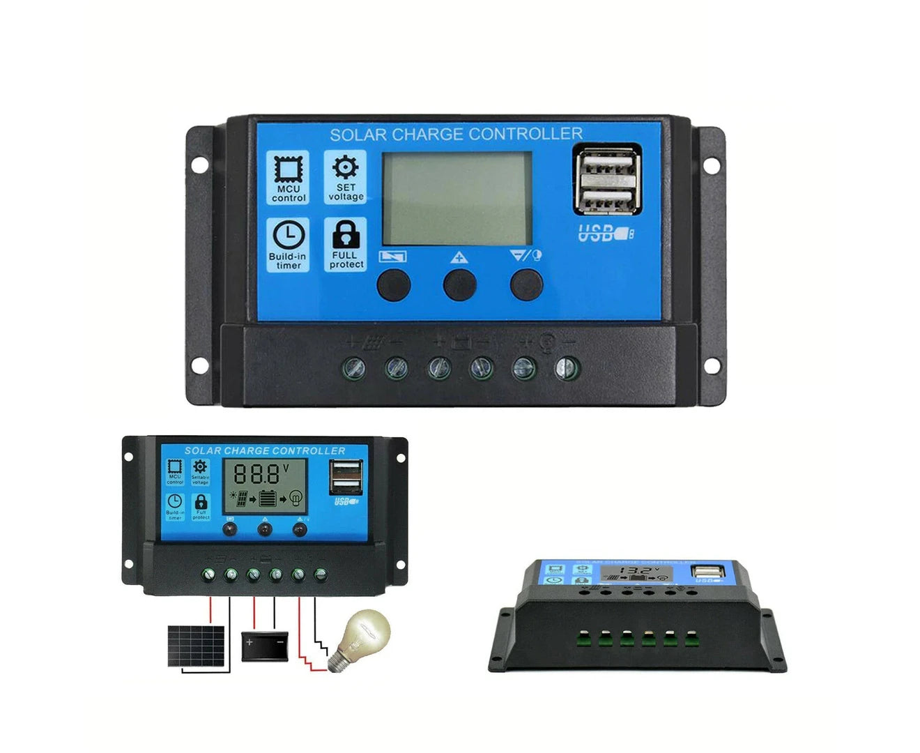 20A Solar Charge Controller USB 12V 24V