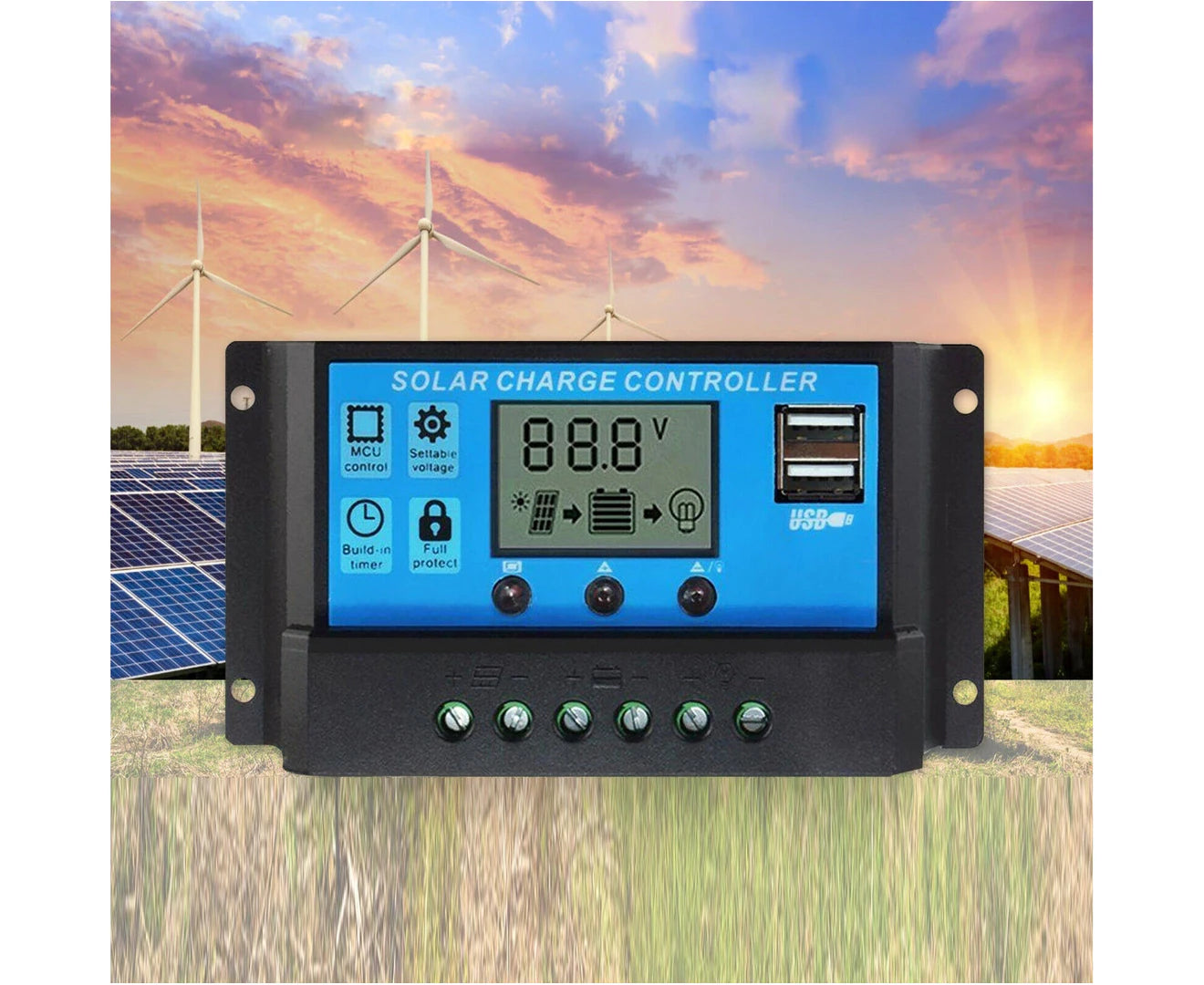 20A Solar Charge Controller USB 12V 24V