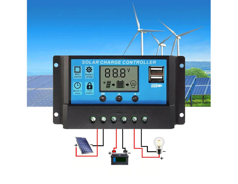 20A Solar Charge Controller USB 12V 24V