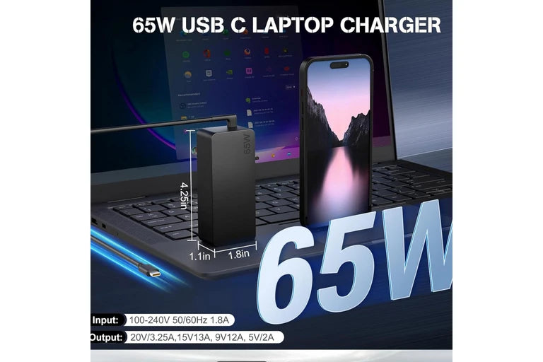 65W Lenovo Laptop Charger Type C Replacement