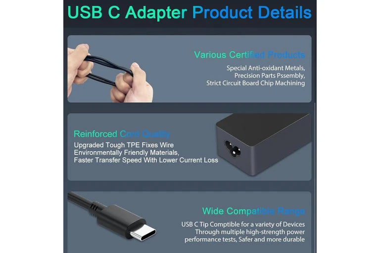 65W Lenovo Laptop Charger Type C Replacement