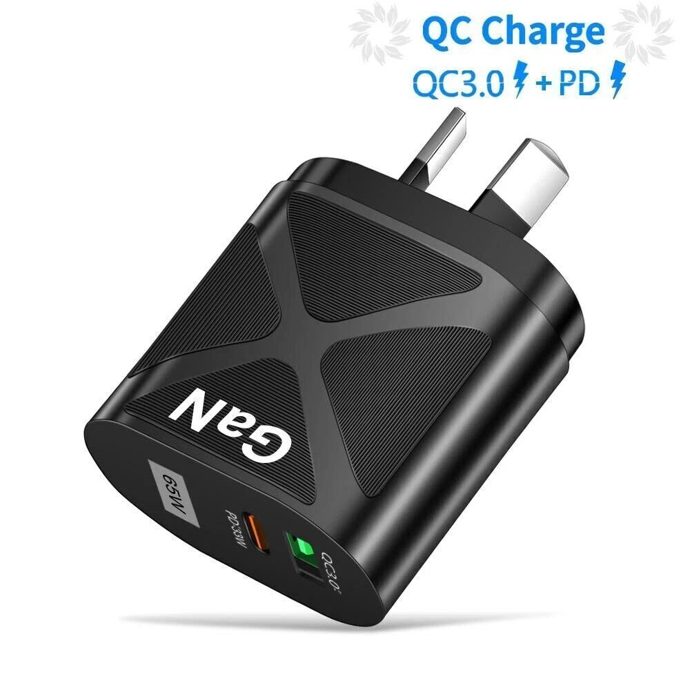 65W GaN USB C PD Fast Charging Wall USB C Charger Power Adapter Type C