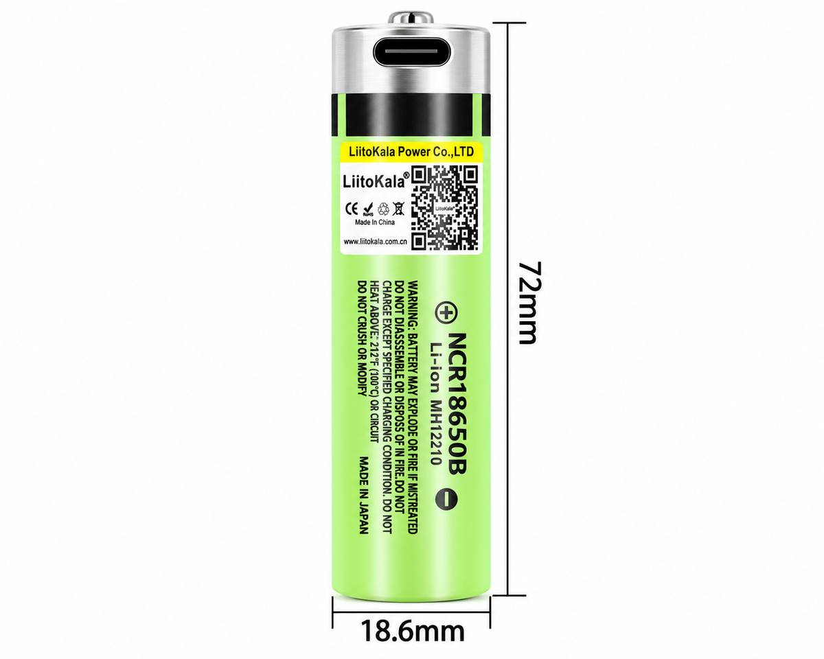 18650 Rechargeable Battery USB C
