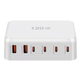 6 Port 120W USB C Charging Station GaN Fast Charging Hub
