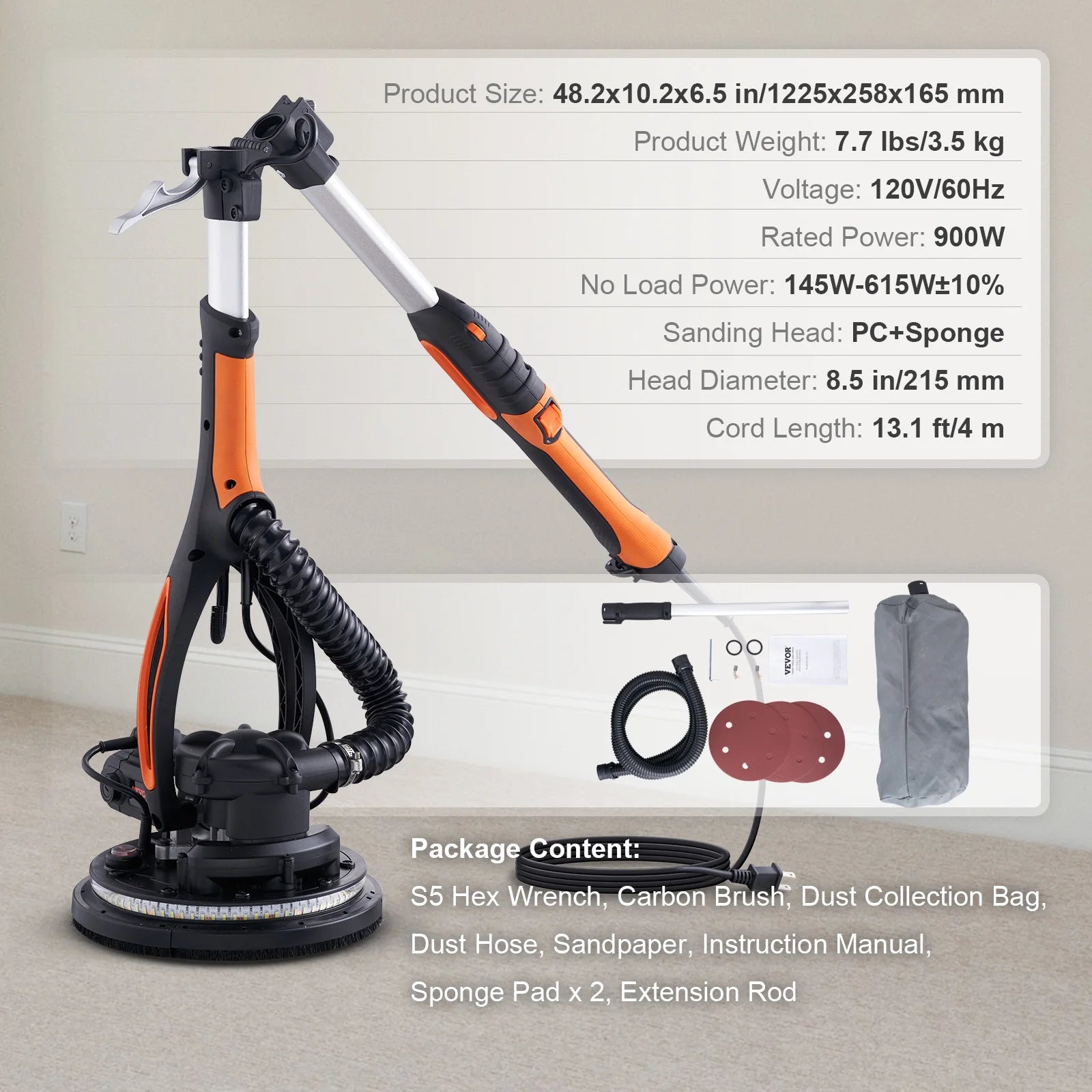 Electric Dry wall Sander 225MM Wall Grinding Machine