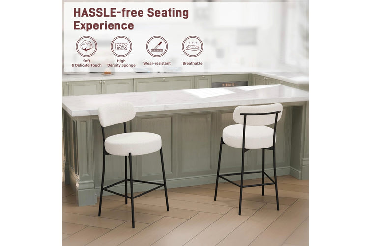 Set of 2 Bar Stools Counter Bar Stool