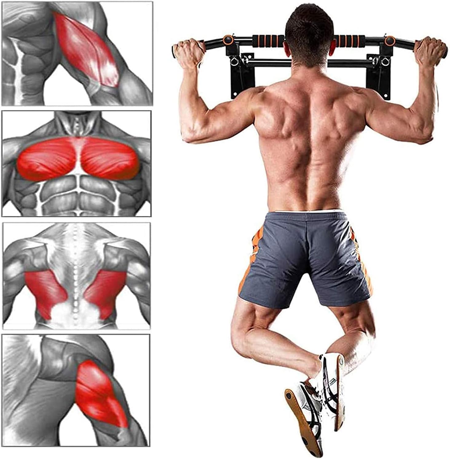 Wall Mount Pull Up Bar Training Chin Up Bar