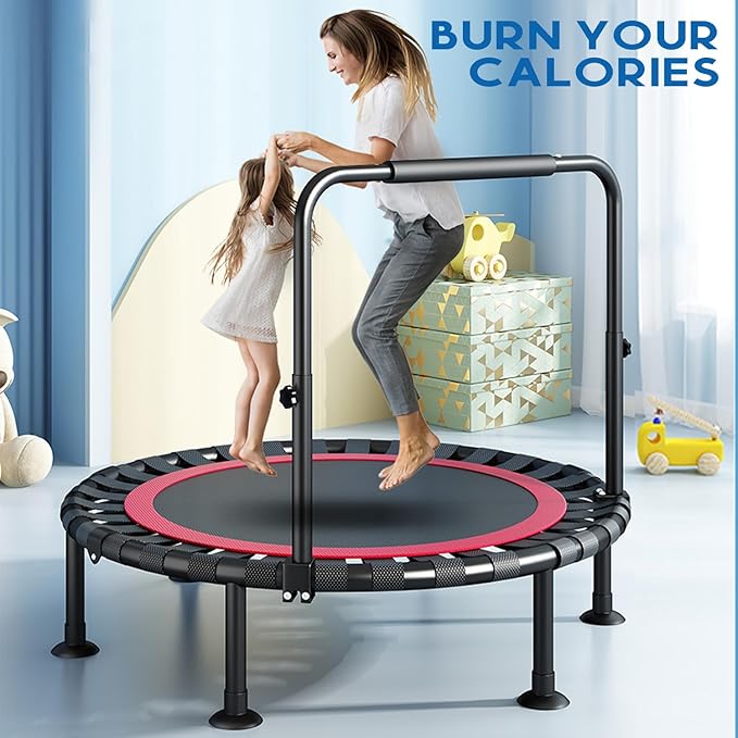 50" Foldable Mini Trampoline Armrest Rebounder