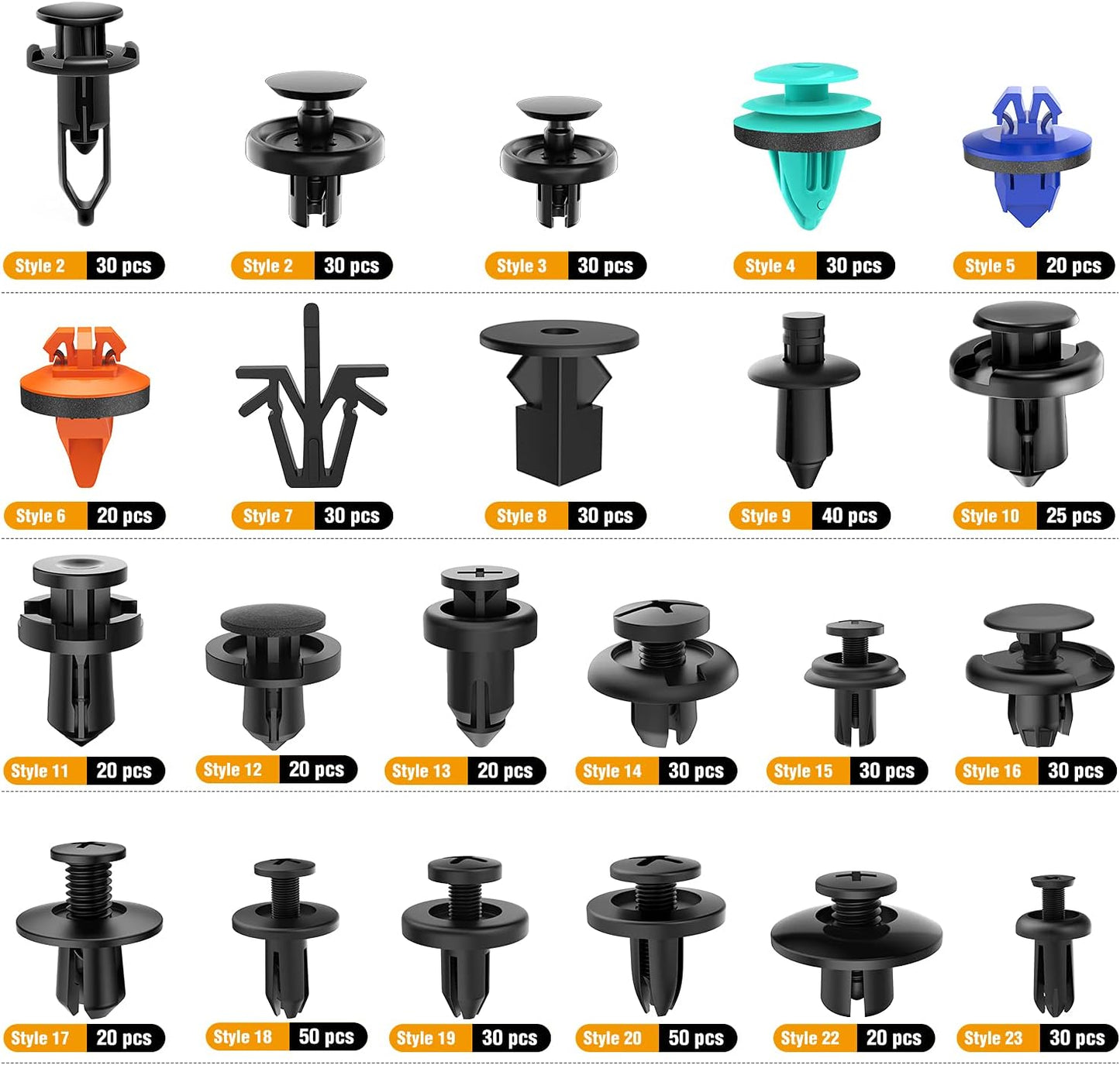 635pcs Car Body Trim Clips Retainer Bumper Rivets Fastener Kit