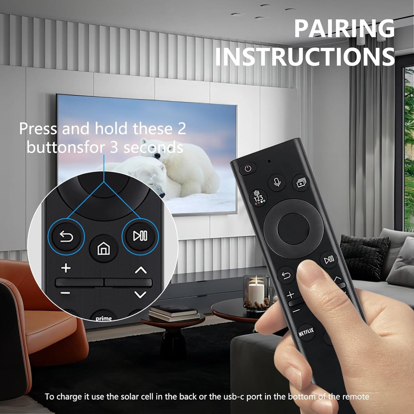 Replacement Remote compatible with Samsung Smart Solar TV Remote