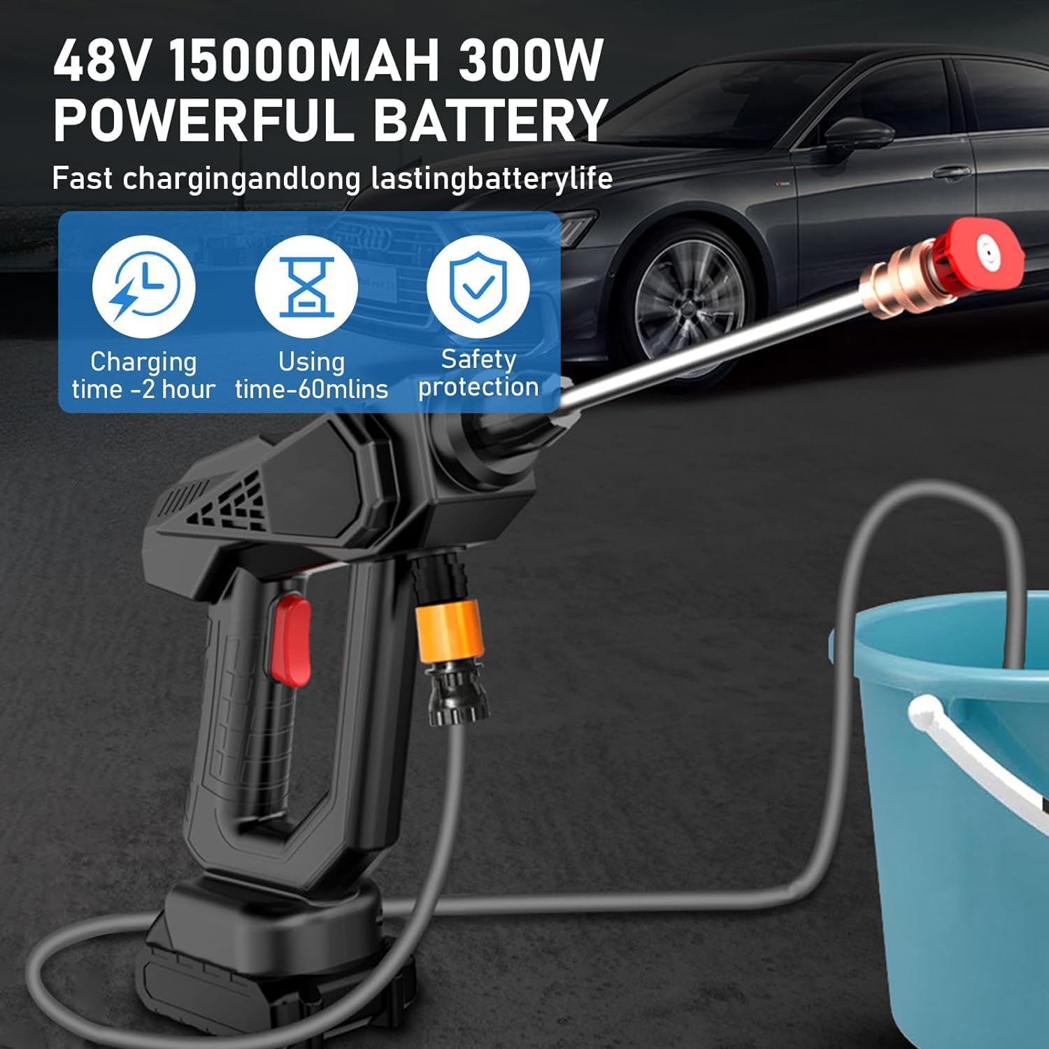 Cordless Portable High Pressure Washer, High Pressure Washer, Handheld High Pressure Car Washer Gun