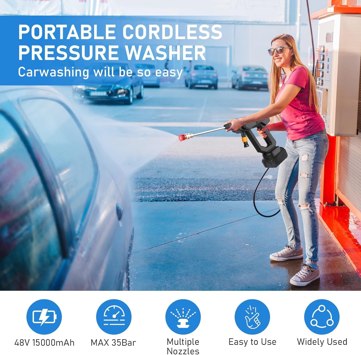 Cordless Portable High Pressure Washer, High Pressure Washer, Handheld High Pressure Car Washer Gun