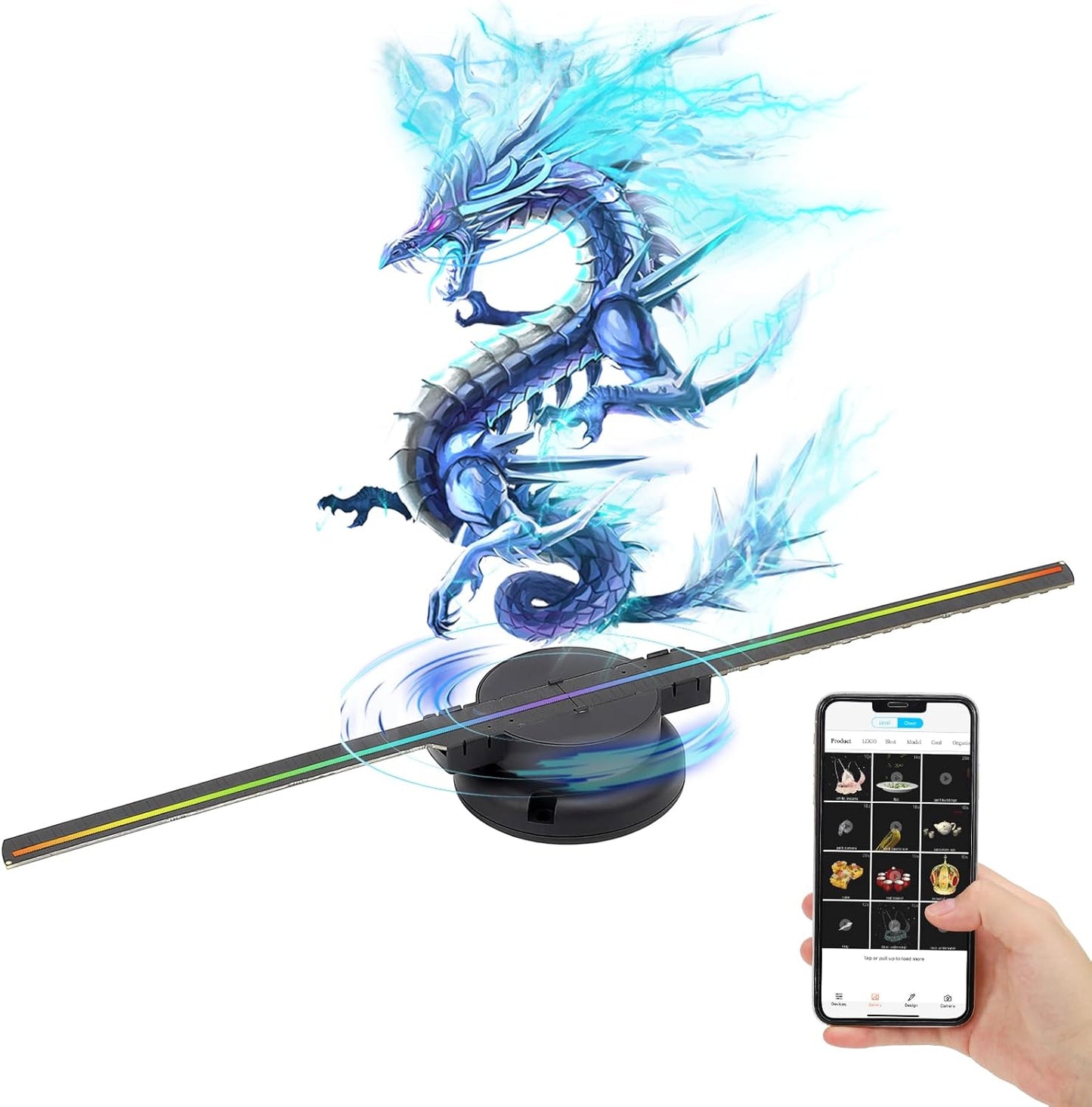 3D Hologram Fan Projector Advertising Display Fan Wall-mounted HD LED