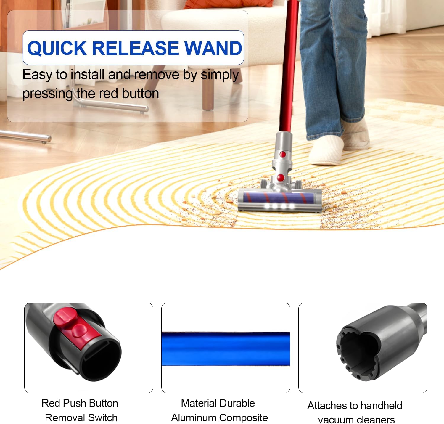 Dyson Wand Stick Extension Tube V7 V8 V10 V11 V15 Detect Animal Absolute Replacement