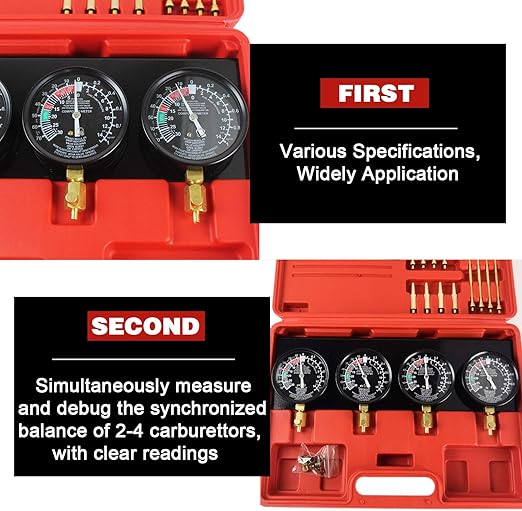 Carburetor Vacuum Synchronizer Gauges Tool Kit