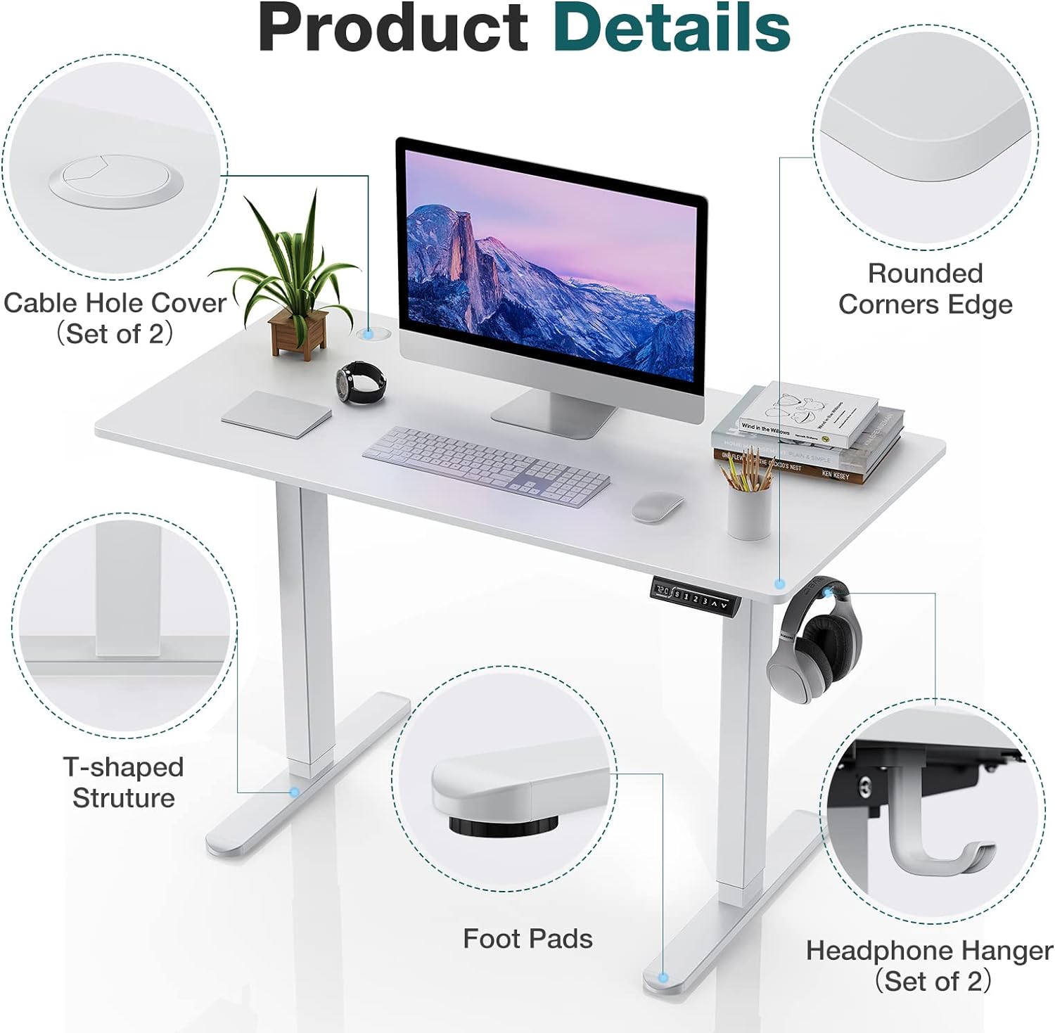 Height Adjustable Desk Table 120 x 60CM