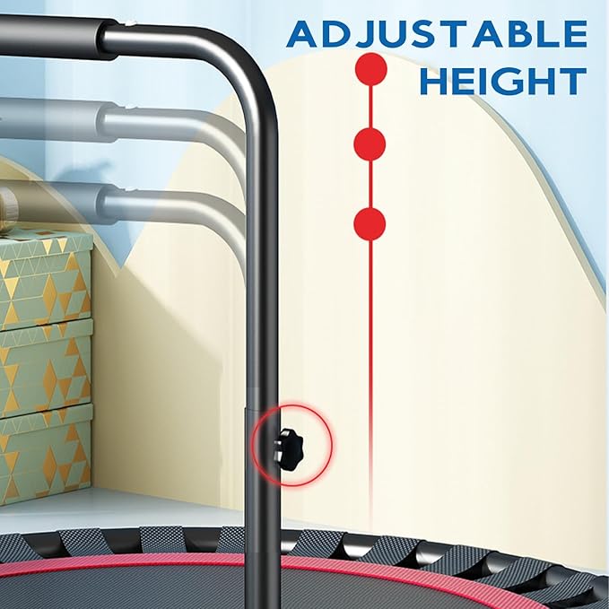 50" Foldable Mini Trampoline Armrest Rebounder