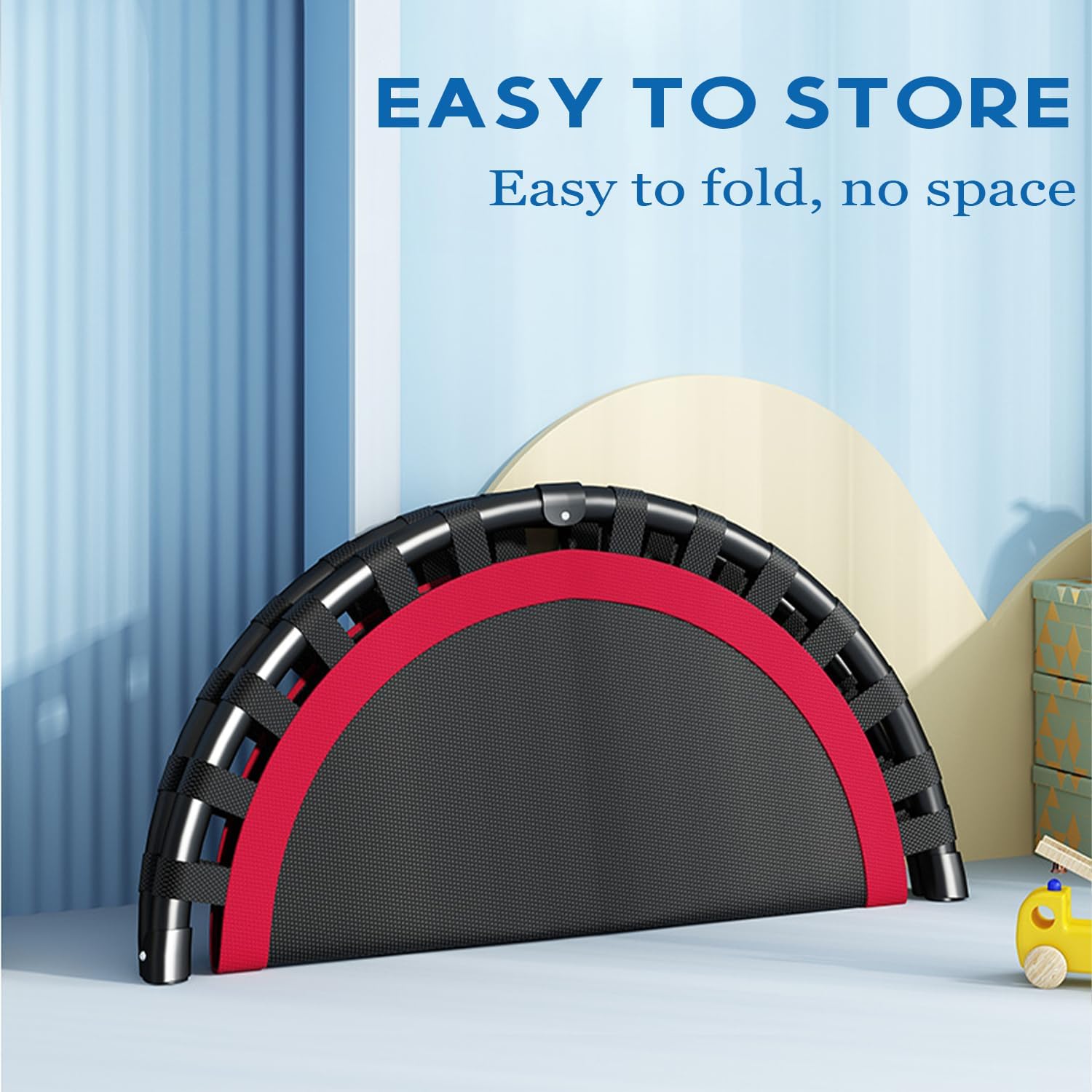 50" Foldable Mini Trampoline Armrest Rebounder
