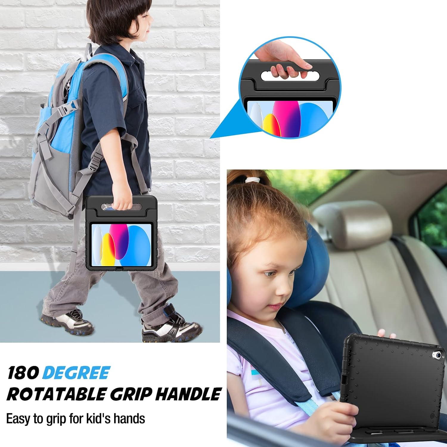 iPad Air 11'' & Pro 11'' 2024 Case EVA Kids School Black