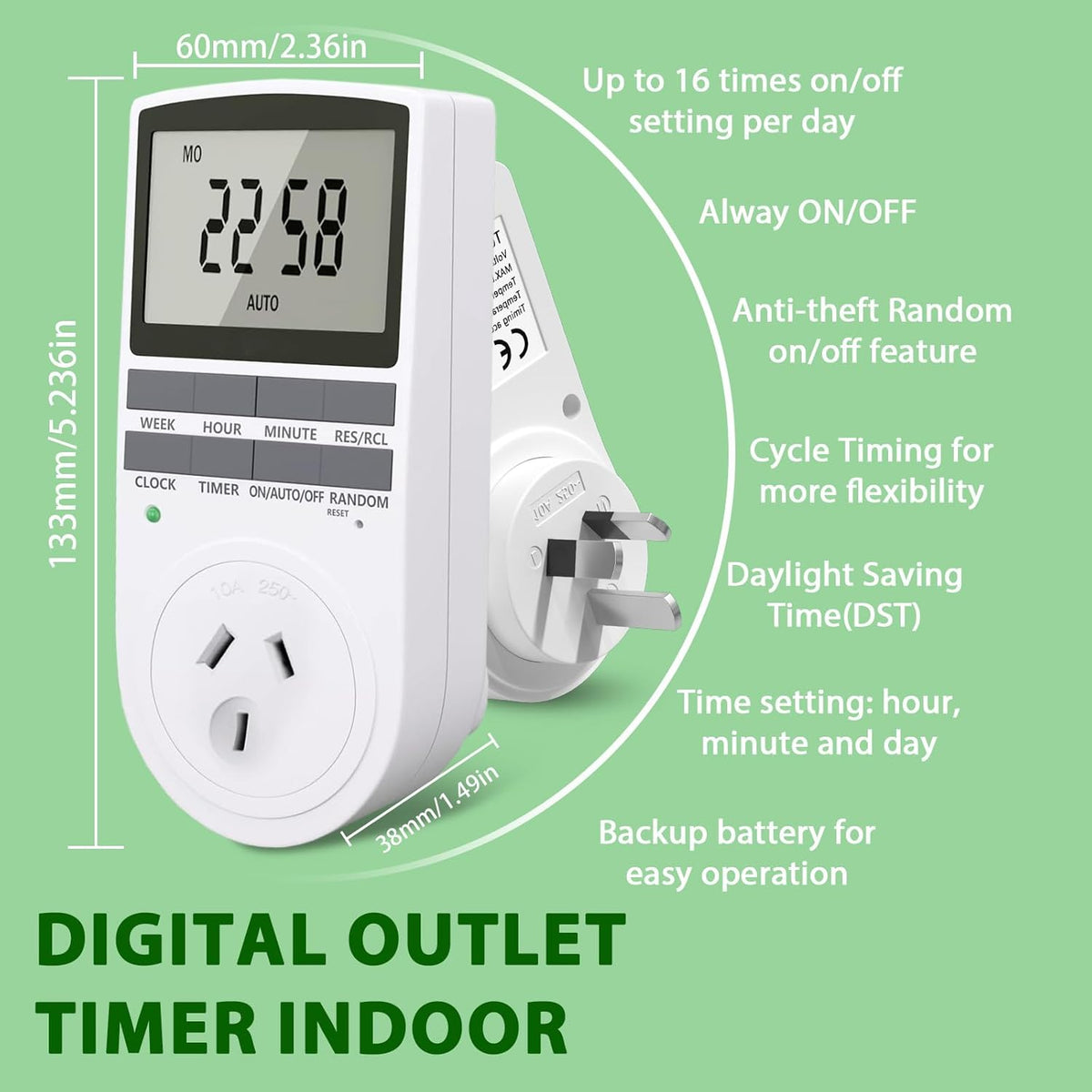 Mains Timer Electricity Plug Power Point