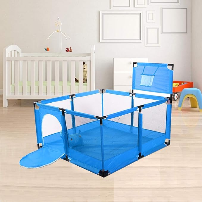 Baby Playpen 8 Panels Play Pen Yard Fence (Blue)