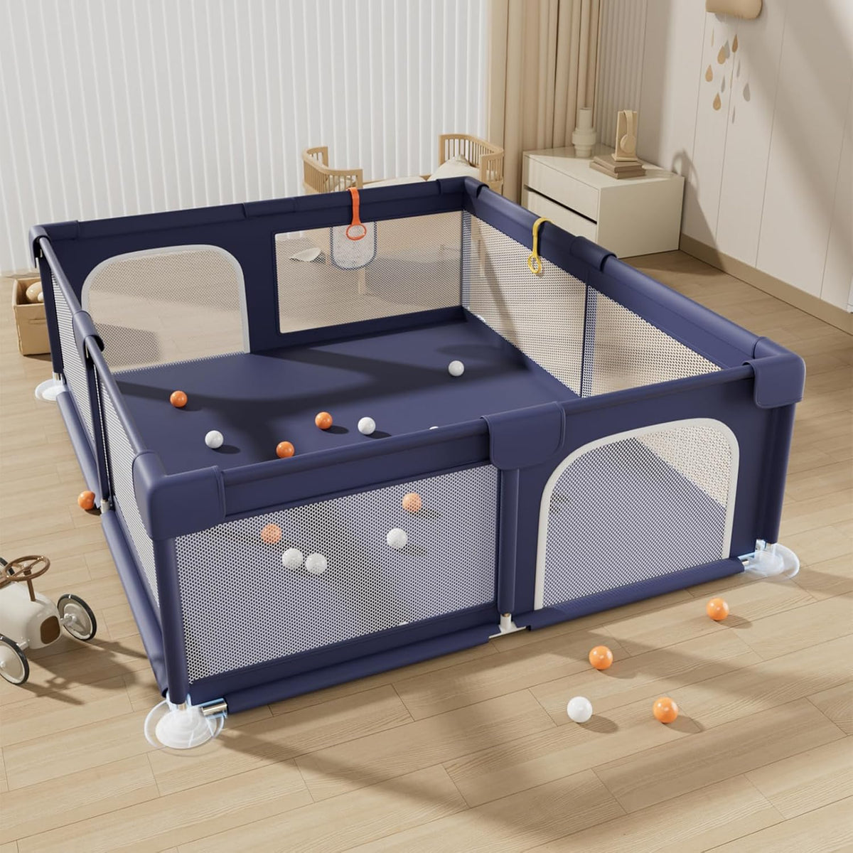 Baby Playpen Child Safety Gate 180x200cm (Dark Blue)