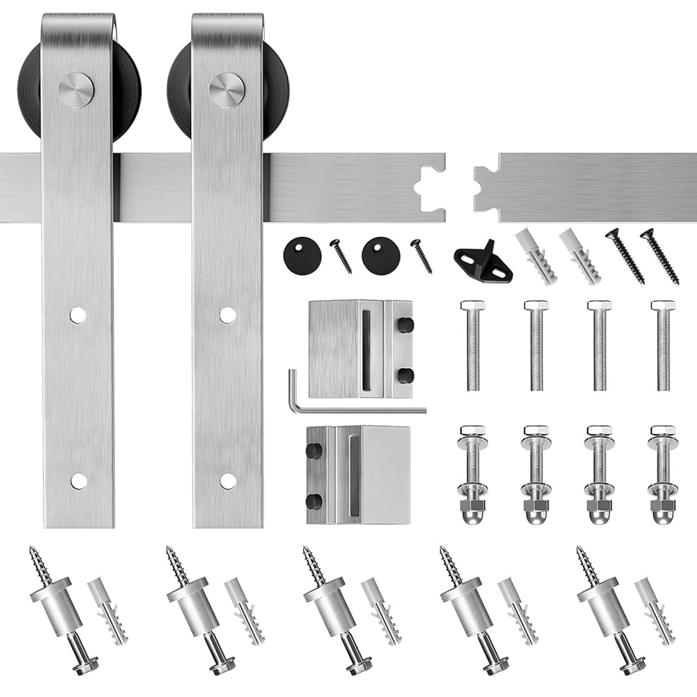 Barn Door Hardware Sliding Door Stainless Steel 1.5m