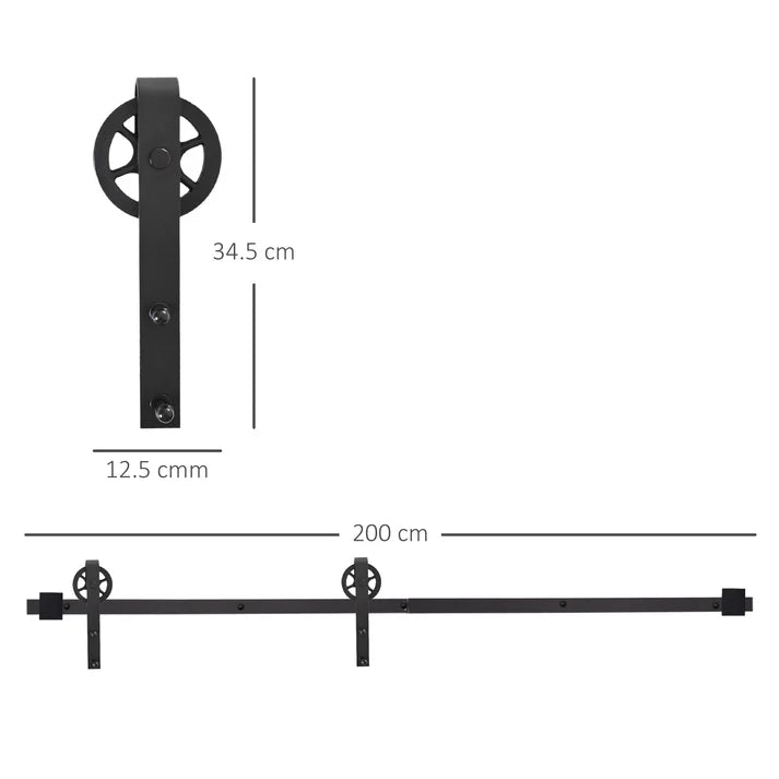 2m Sliding Barn Door Hardware Kit