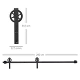 2m Barn Door Hardware Kit