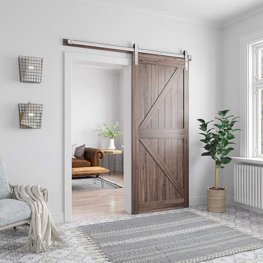 Barn Door Hardware Sliding Door Stainless Steel 1.5m
