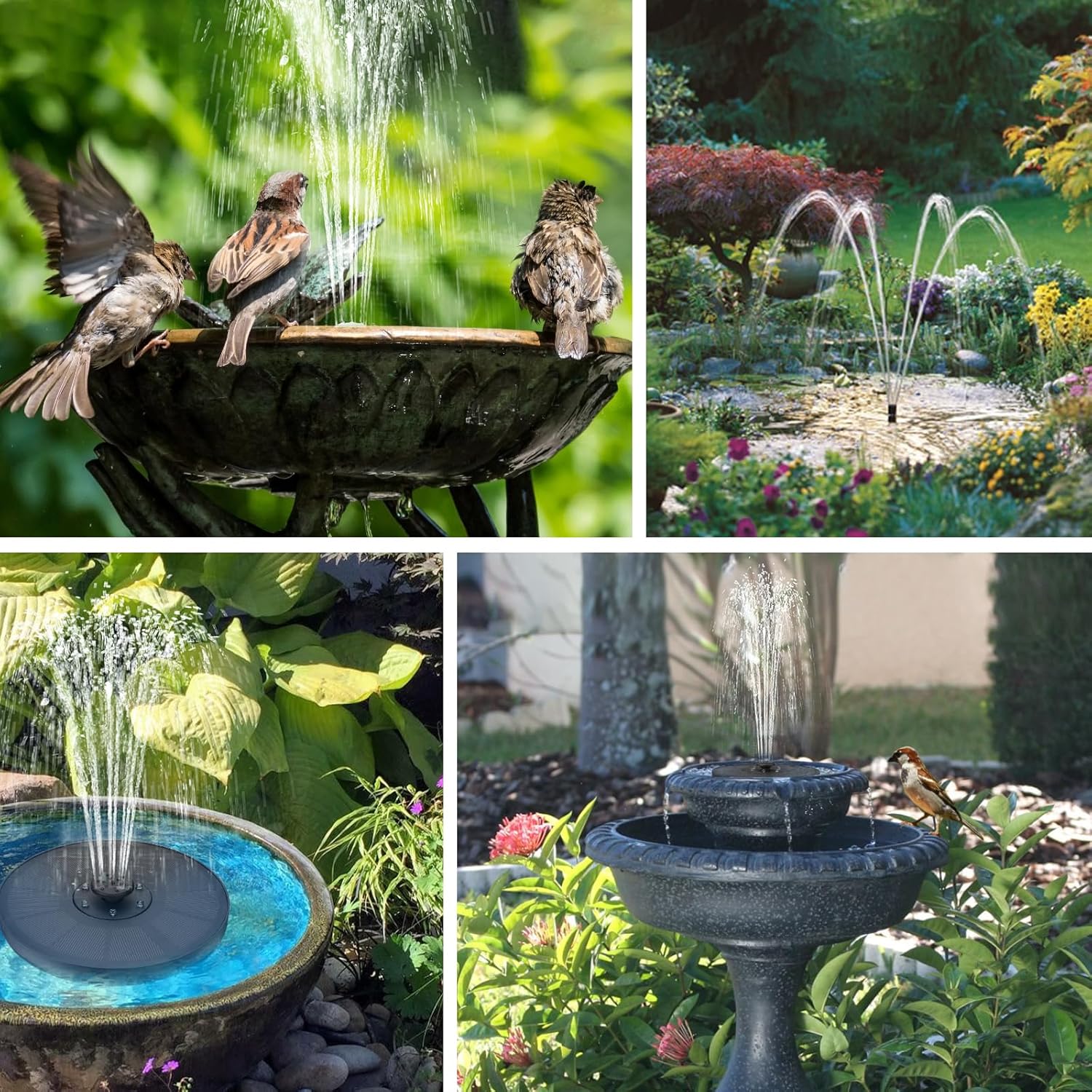 16cm Floating Solar Water Fountain Pump with Light