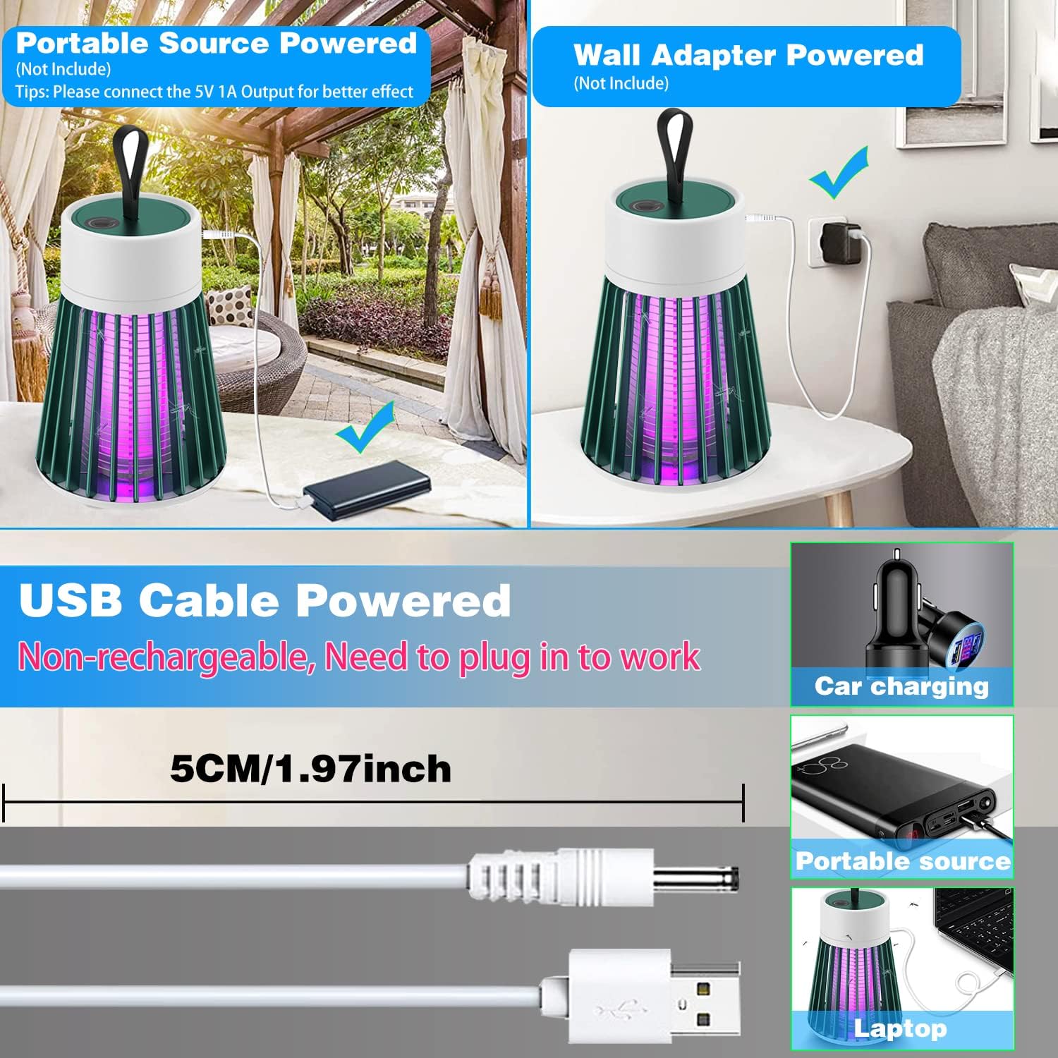 USB Electric Mosquito Killer Lamp LED Bug Zapper