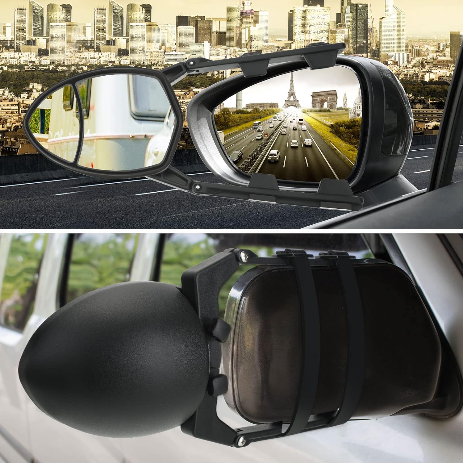 Car Rearview Clamp-On Towing Mirrors