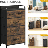 Tall Boy 5 Drawers Chest of Drawers