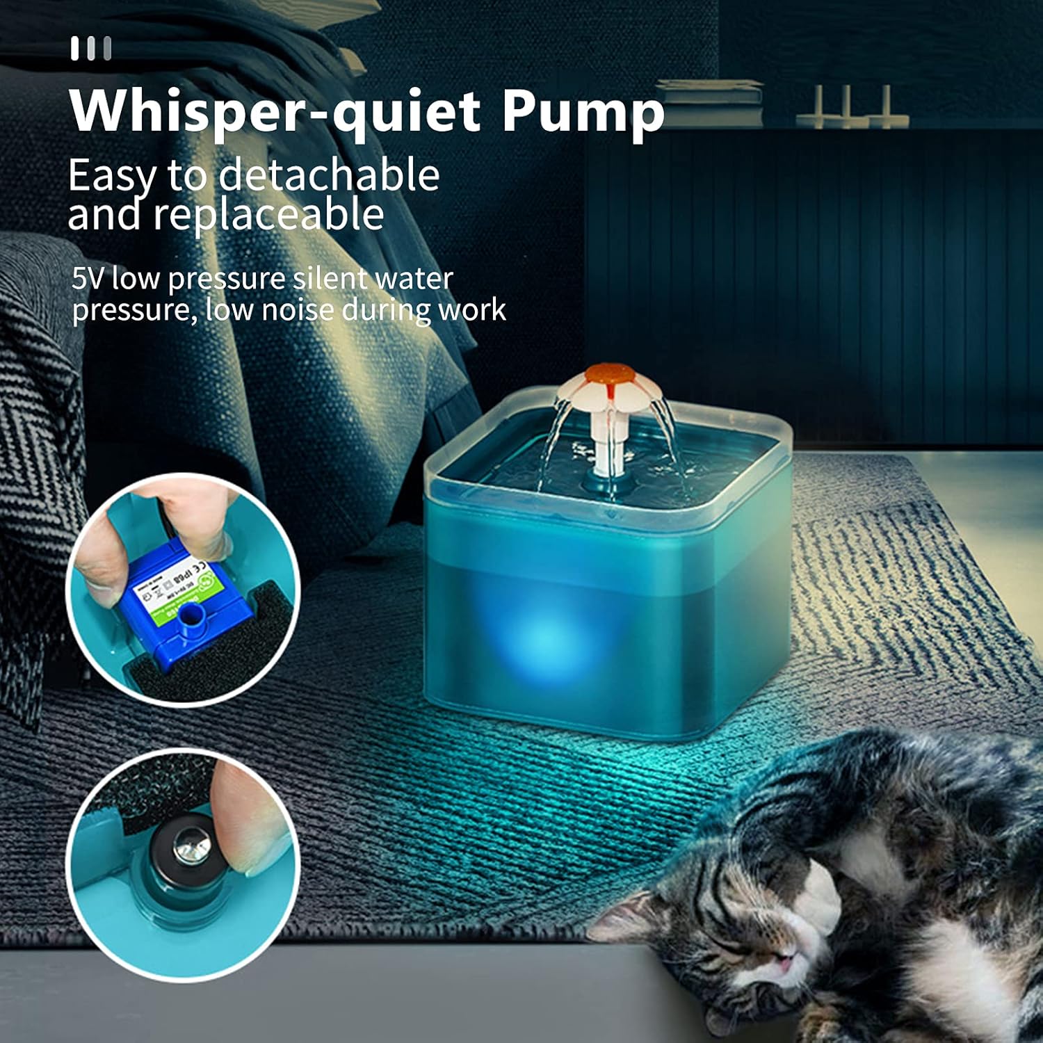 2L Automatic Electric Pet Water Fountain Dog Cat Feeder Bowl Dispenser