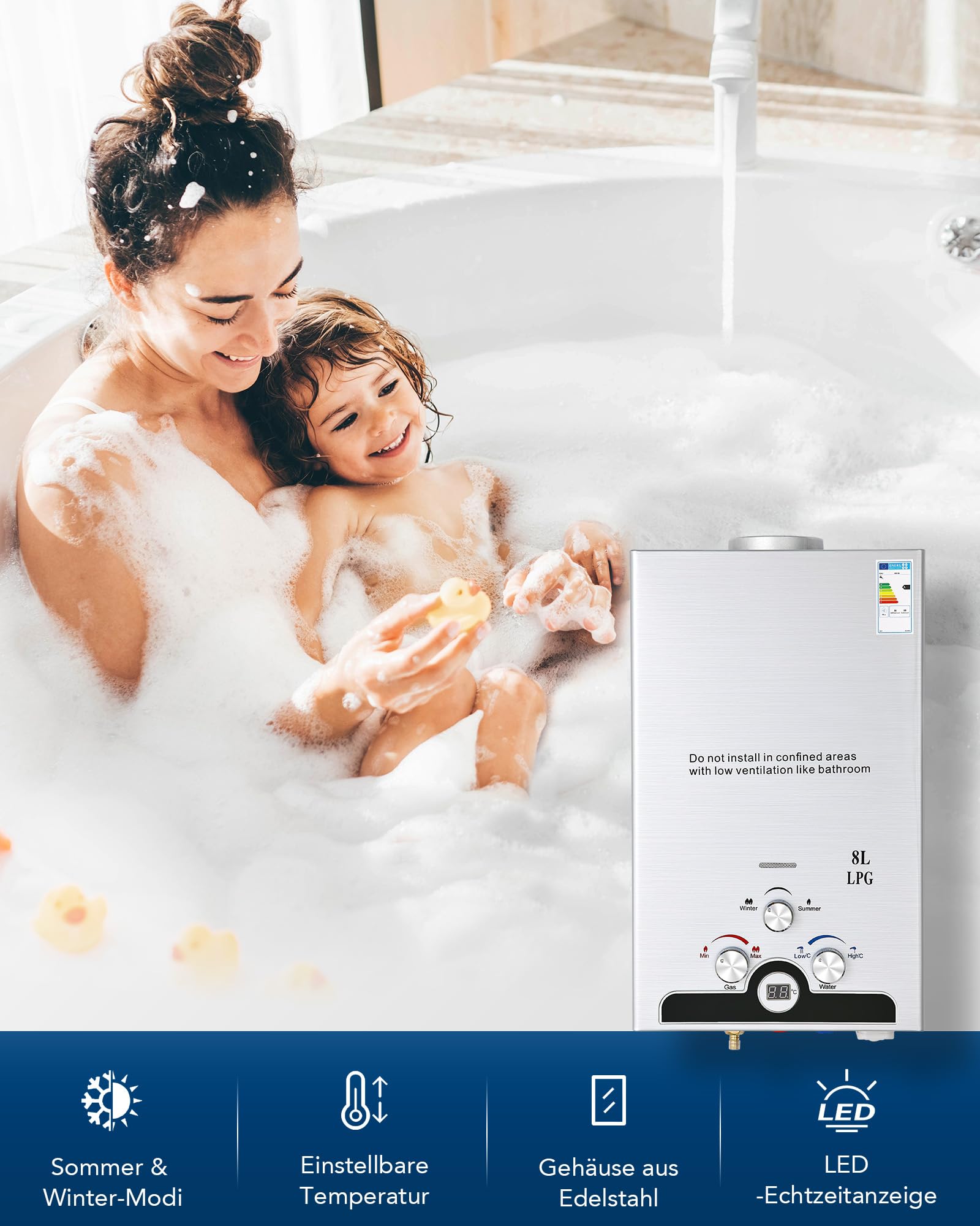 Gas Water Heater 8L