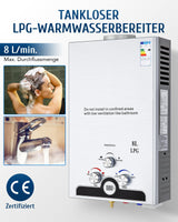 Gas Water Heating 8L + 12V Pump