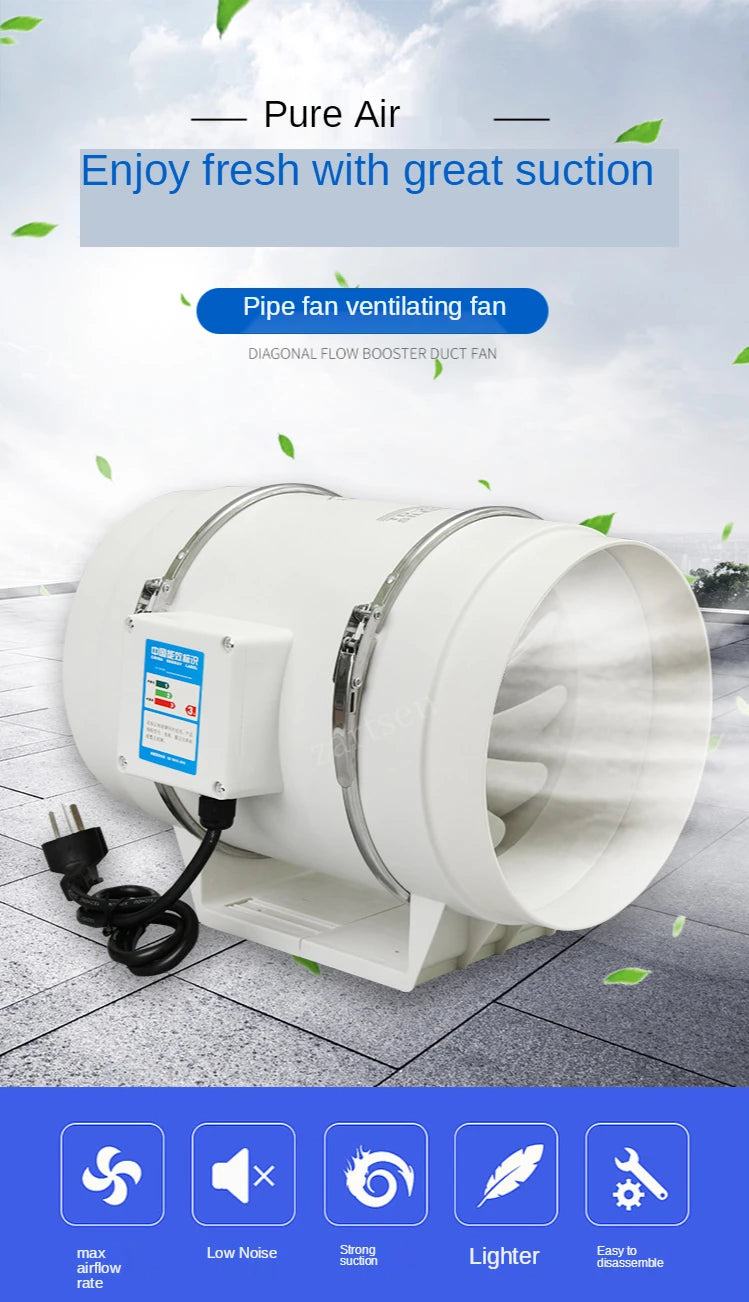 8'' Silent Inline Extractor Fan Exhaust Duct