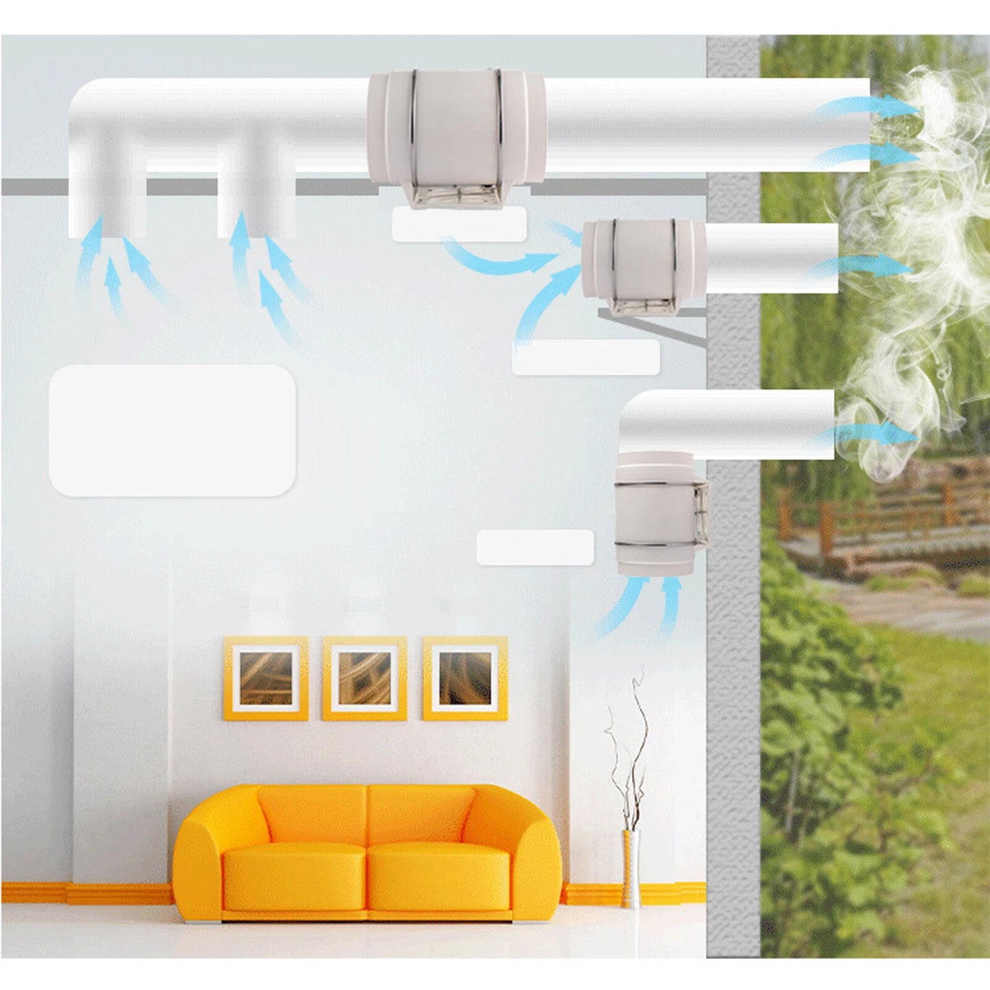 8'' Silent Inline Extractor Fan Exhaust Duct