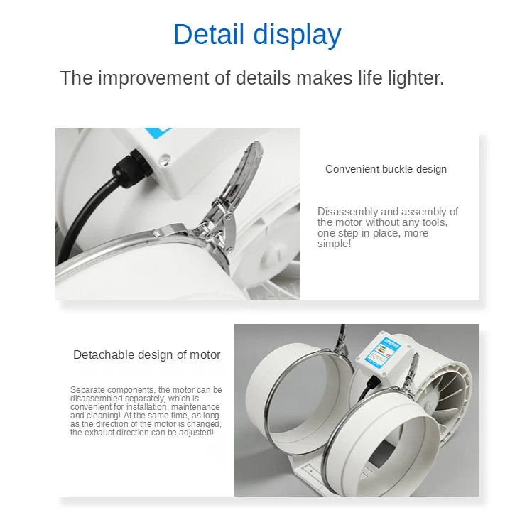8'' Silent Inline Extractor Fan Exhaust Duct