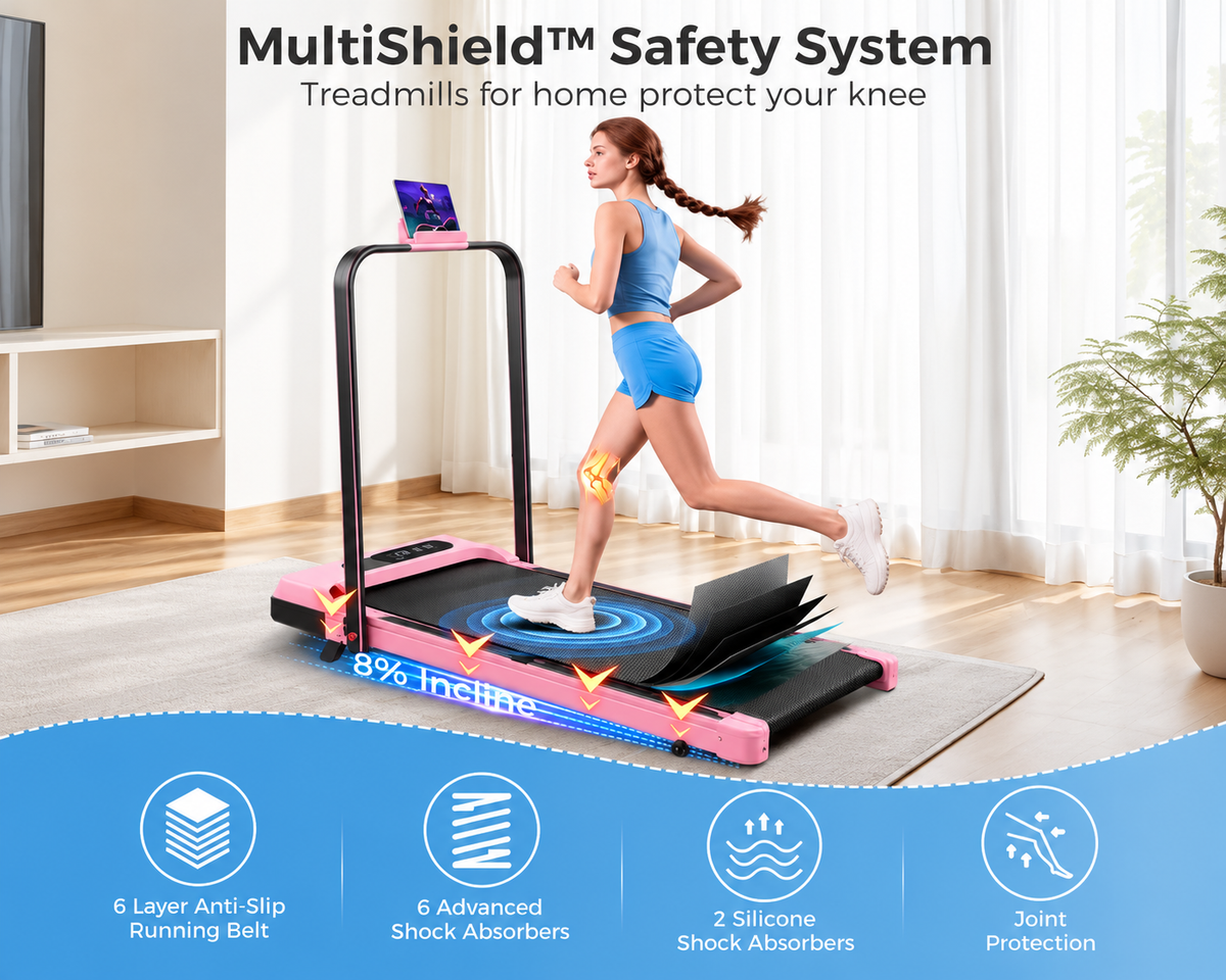 Foldable Walking Pad Treadmill Compact Flat