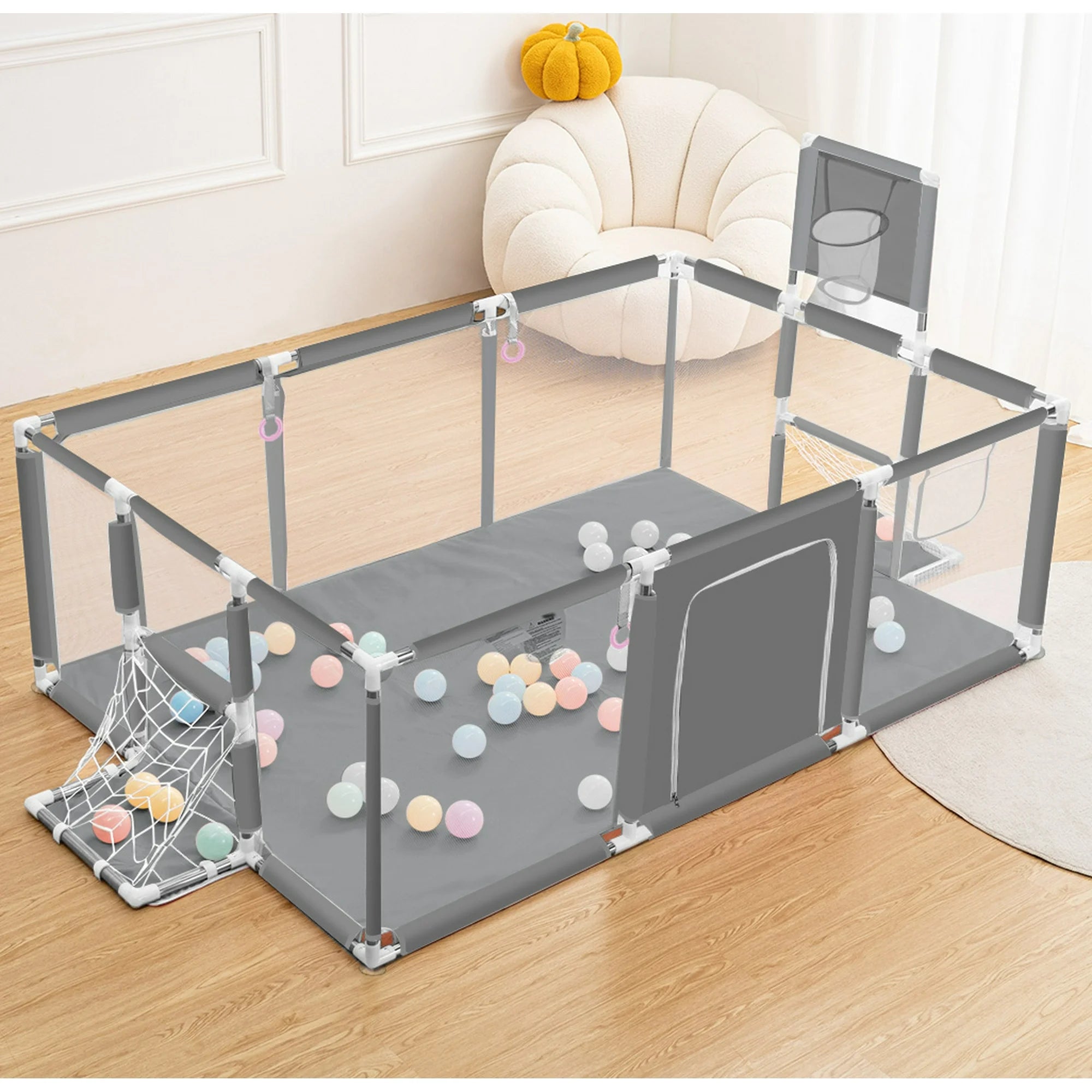 Playpen Safety Gate Pen Fence Playground Indoor Play Activity Centre Game Room Enclosure Barrier Yard Mesh Walls 120x230cm