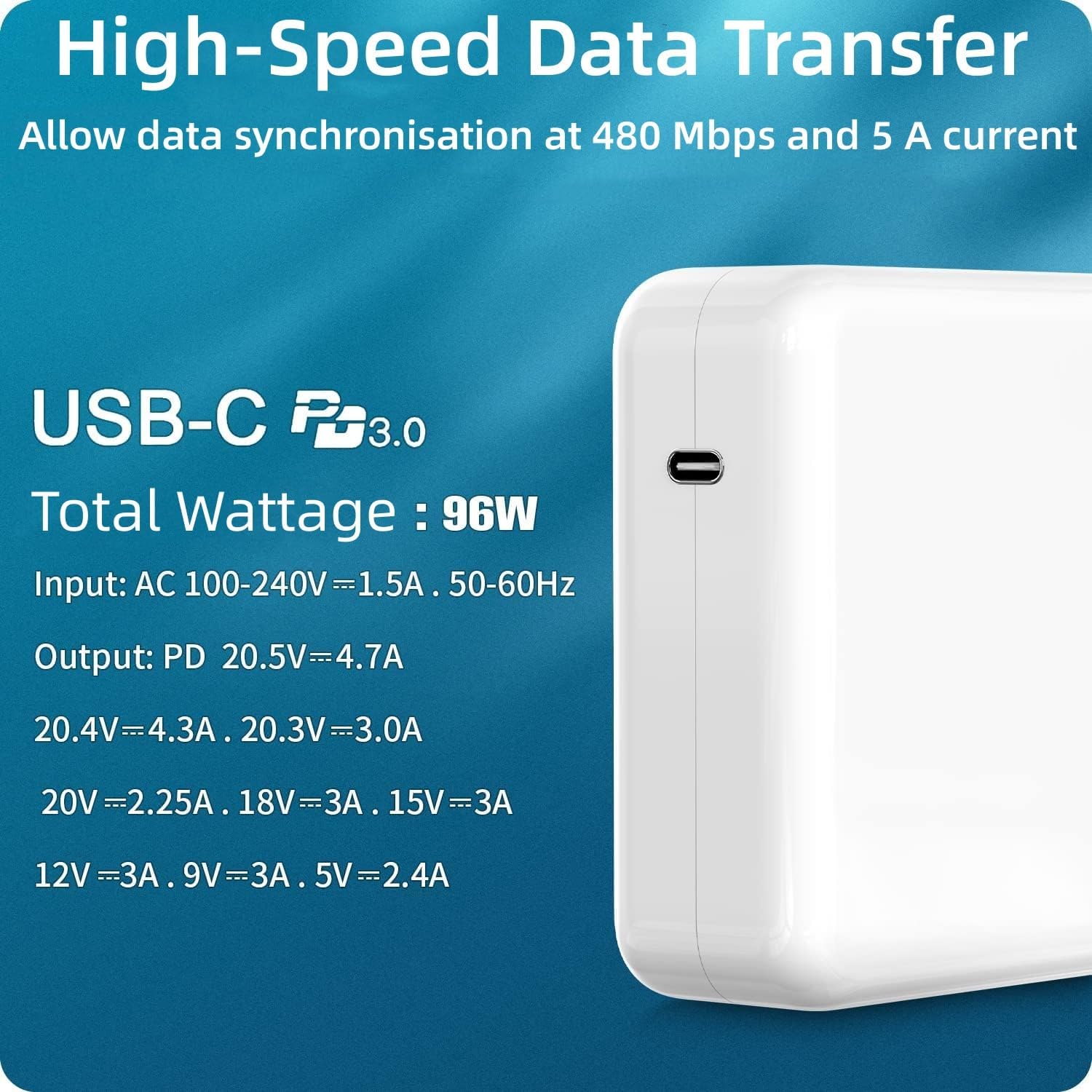 96W USB C Replacement MacBook Pro Charger